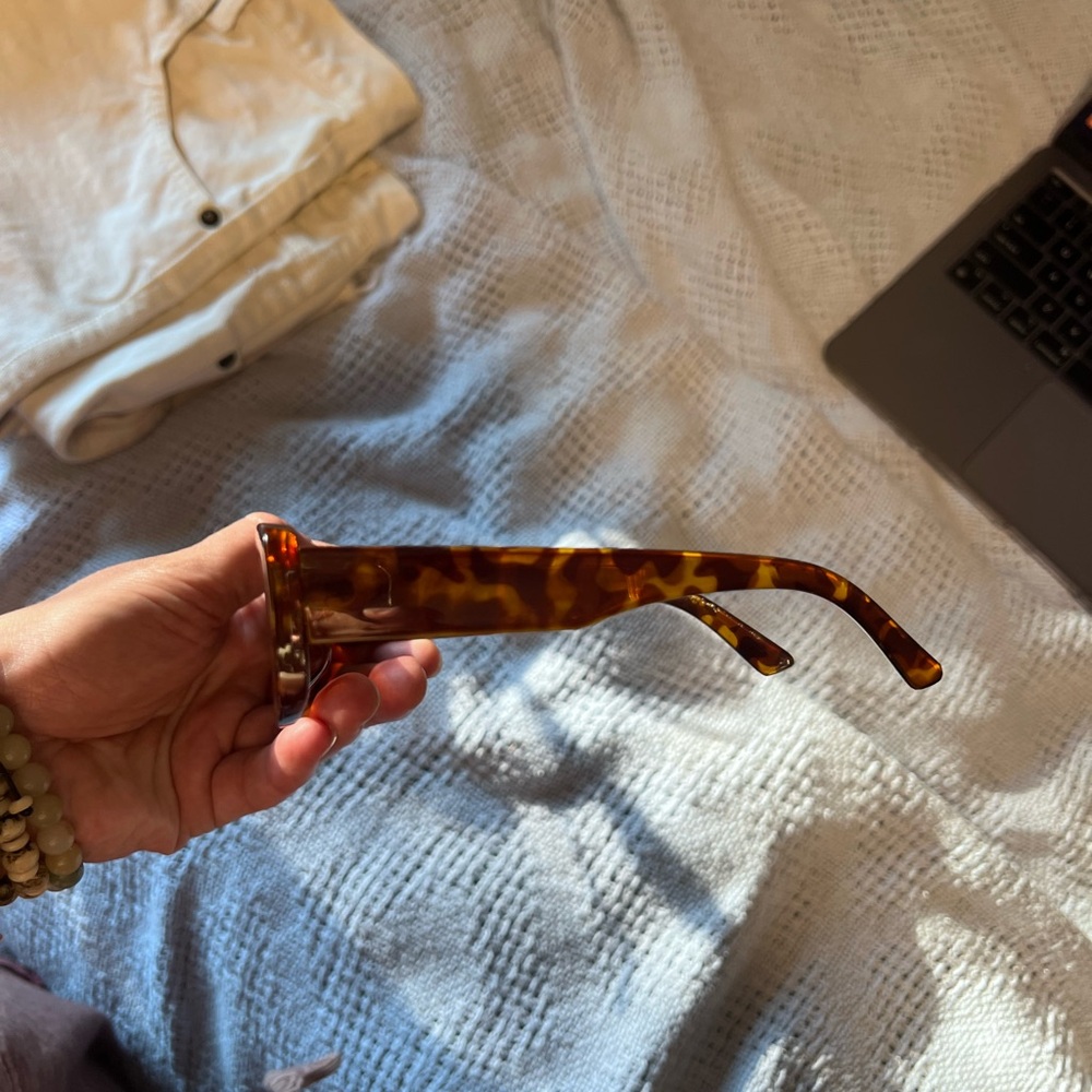 Tortoiseshell Rectangular Sunglasses - image 2